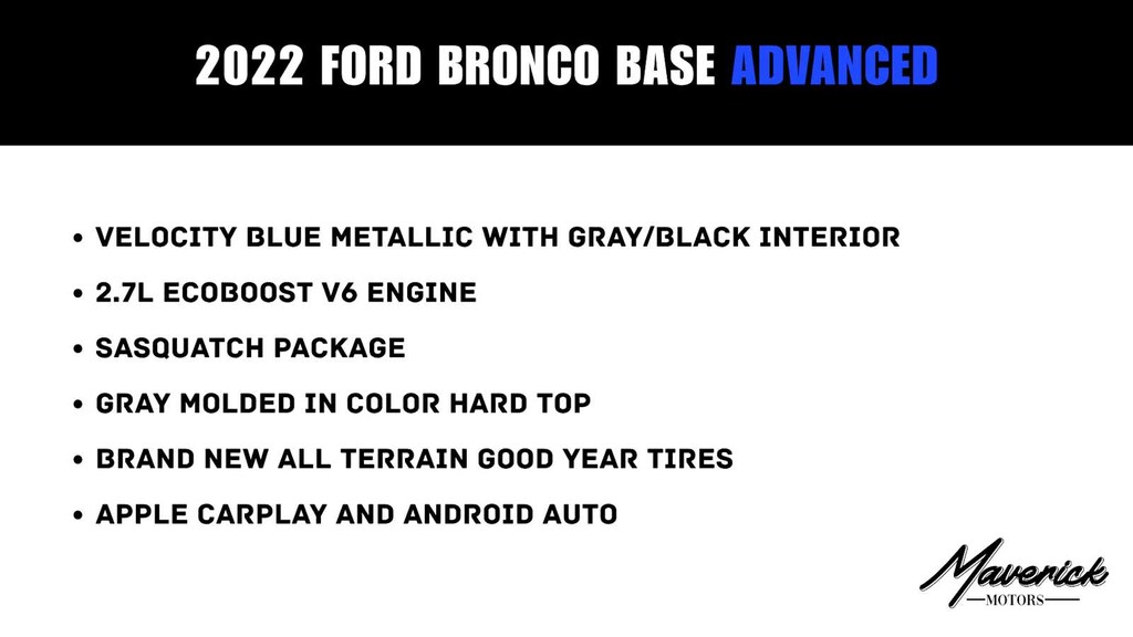 Used 2022 Ford Bronco Base SUV