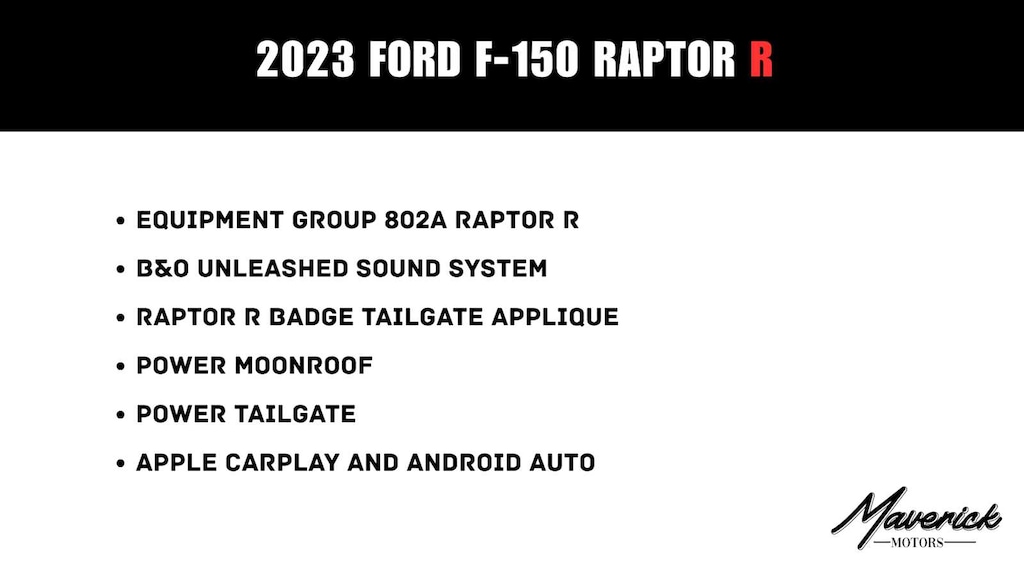Used 2023 Ford F-150 Raptor 4WD Supercrew 5.5 Box Truck
