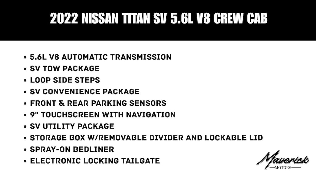 Used 2022 Nissan Titan SV 4x2 Crew Cab Truck