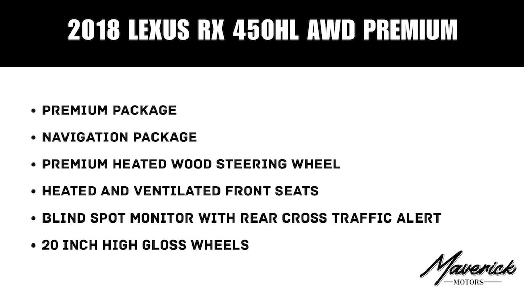 Used 2018 Lexus RX 450hL Premium SUV