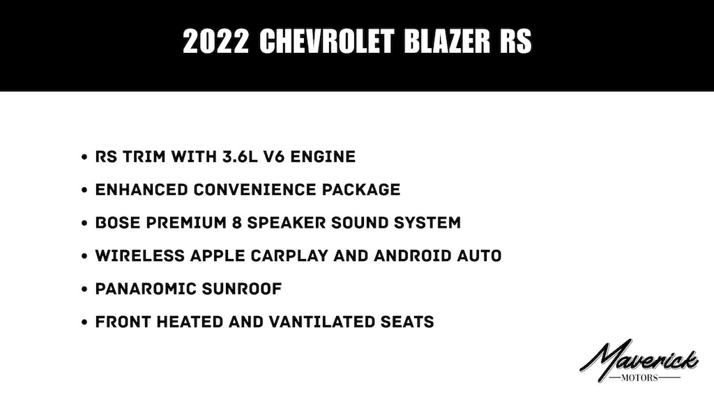 Used 2022 Chevrolet Blazer RS SUV