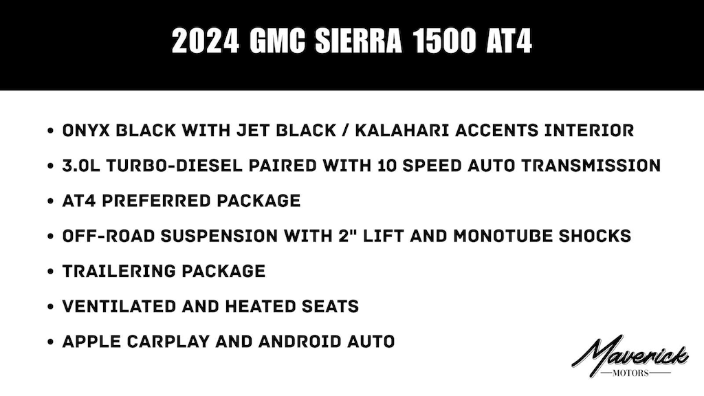 Used 2024 GMC Sierra 1500 AT4 4WD Crew Cab 157 Truck