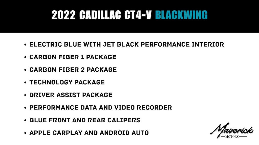 Used 2022 Cadillac CT4-V Blackwing Sedan