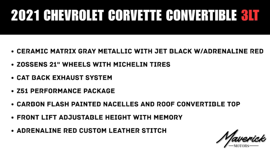 Used 2021 Chevrolet Corvette 3LT Convertible