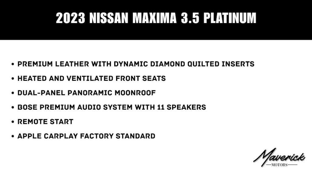Used 2023 Nissan Maxima Platinum Sedan