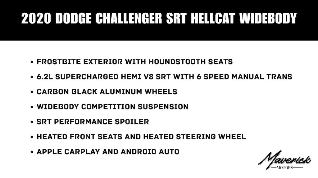 Used 2020 Dodge Challenger SRT Hellcat Widebody Coupe