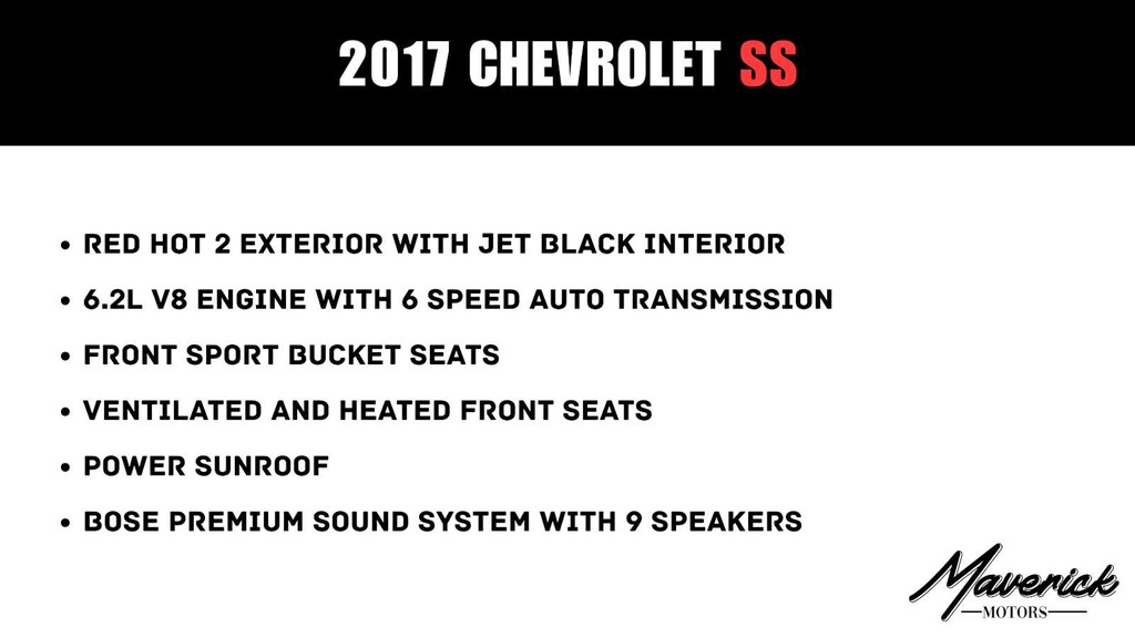 Used 2017 Chevrolet SS Sedan Sedan