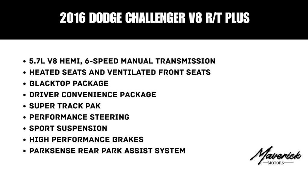 Used 2016 Dodge Challenger R/T Plus Coupe