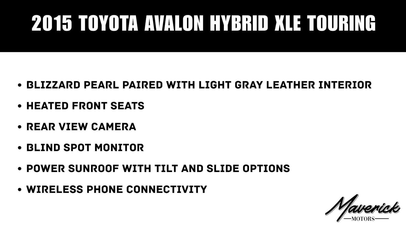 Used 2015 Toyota Avalon Hybrid XLE Touring Sedan