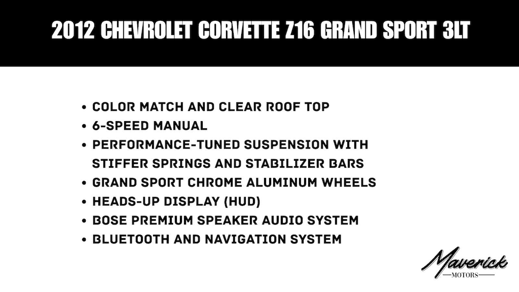 Used 2012 Chevrolet Corvette Z16 Grand Sport w/3LT Coupe