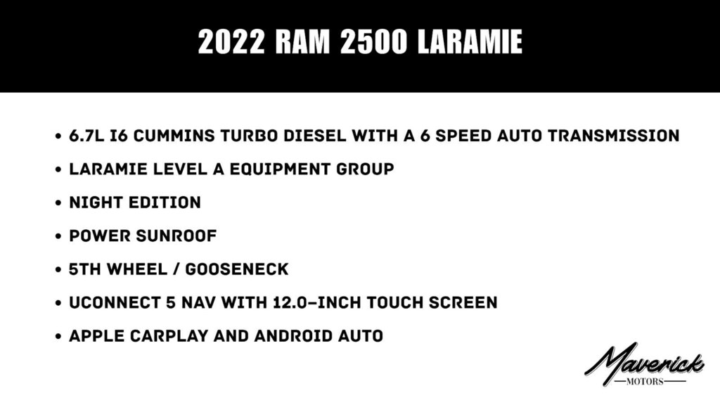 Used 2022 Ram 2500 Laramie 4x4 Crew Cab 64 Box Truck