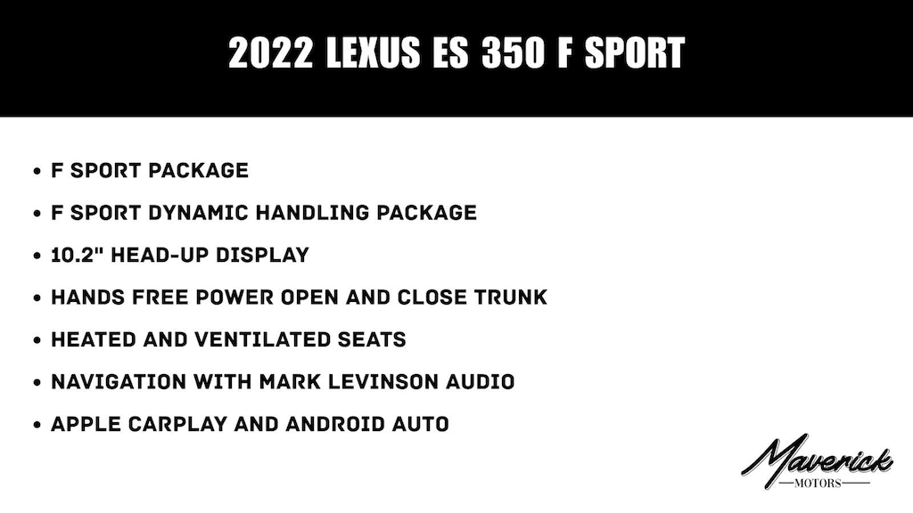 Used 2022 Lexus ES 350 F Sport Sedan