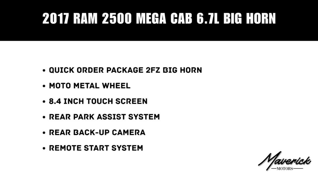 Used 2017 Ram 2500 Big Horn 4x4 Mega Cab 64 Box Truck