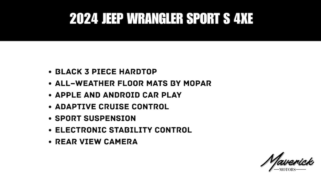 Used 2024 Jeep Wrangler 4xe Sport S SUV