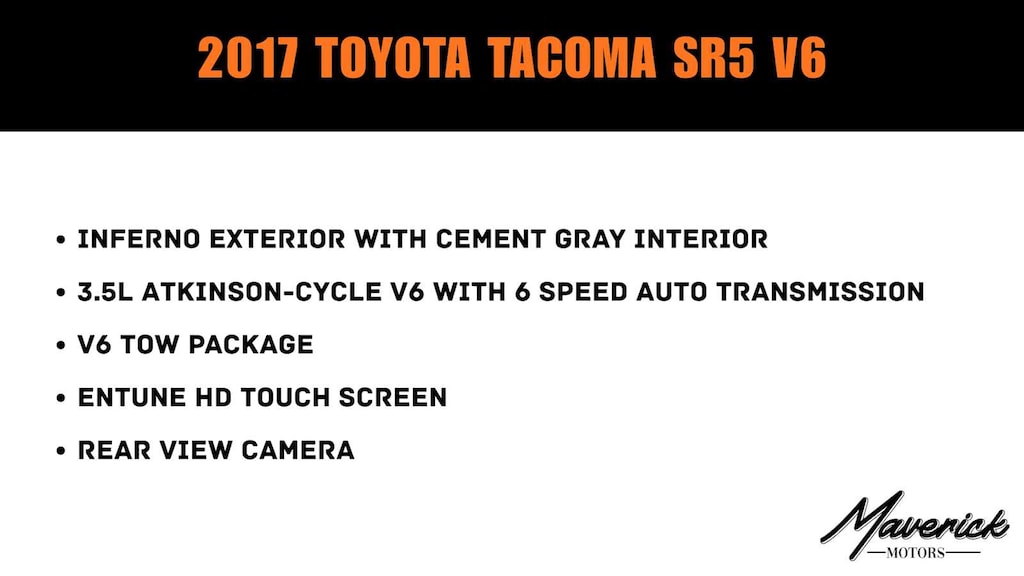 Used 2017 Toyota Tacoma SR5 Double Cab 5 Bed V6 4x2 AT (GS) Truck