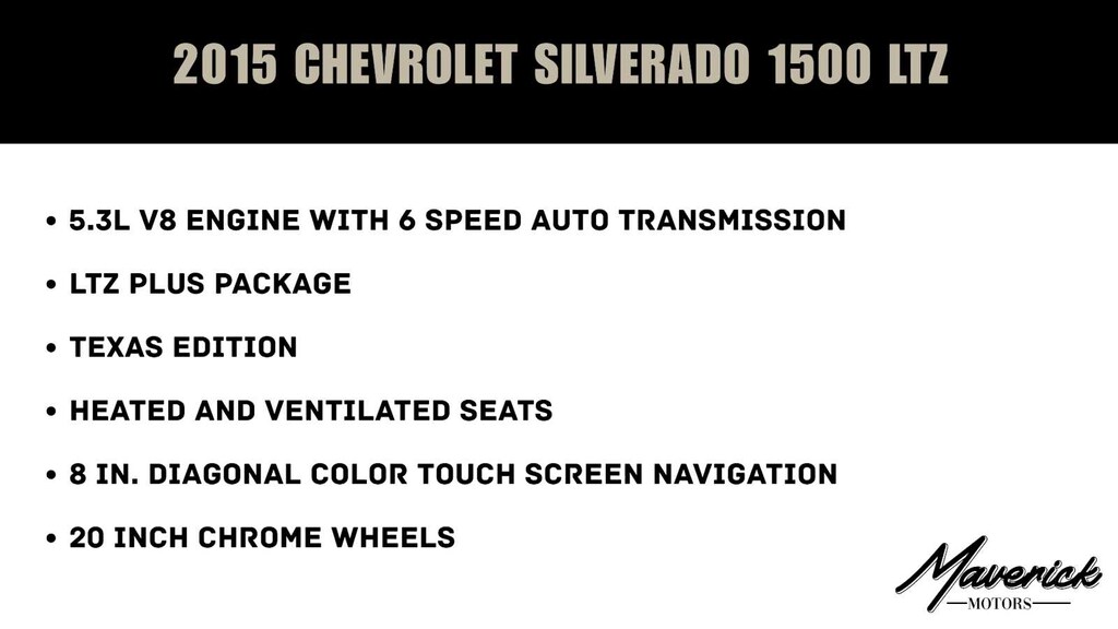 Used 2015 Chevrolet Silverado 1500 LTZ 2WD Double Cab 143.5 Truck