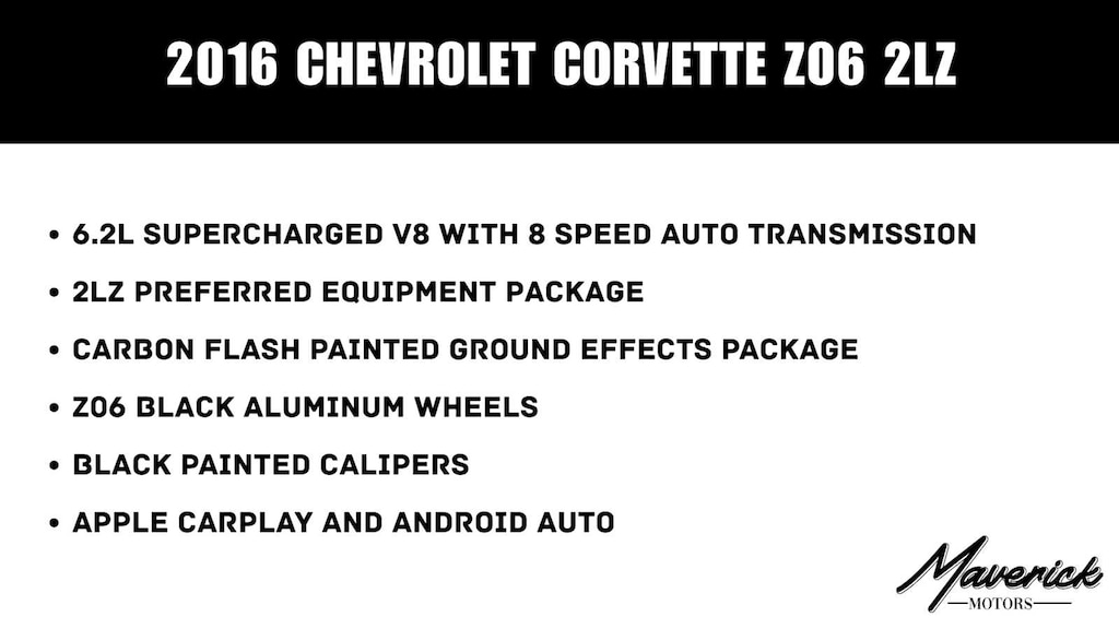 Used 2016 Chevrolet Corvette Z06 2LZ Coupe