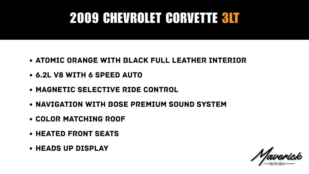 Used 2009 Chevrolet Corvette w/3LT Coupe