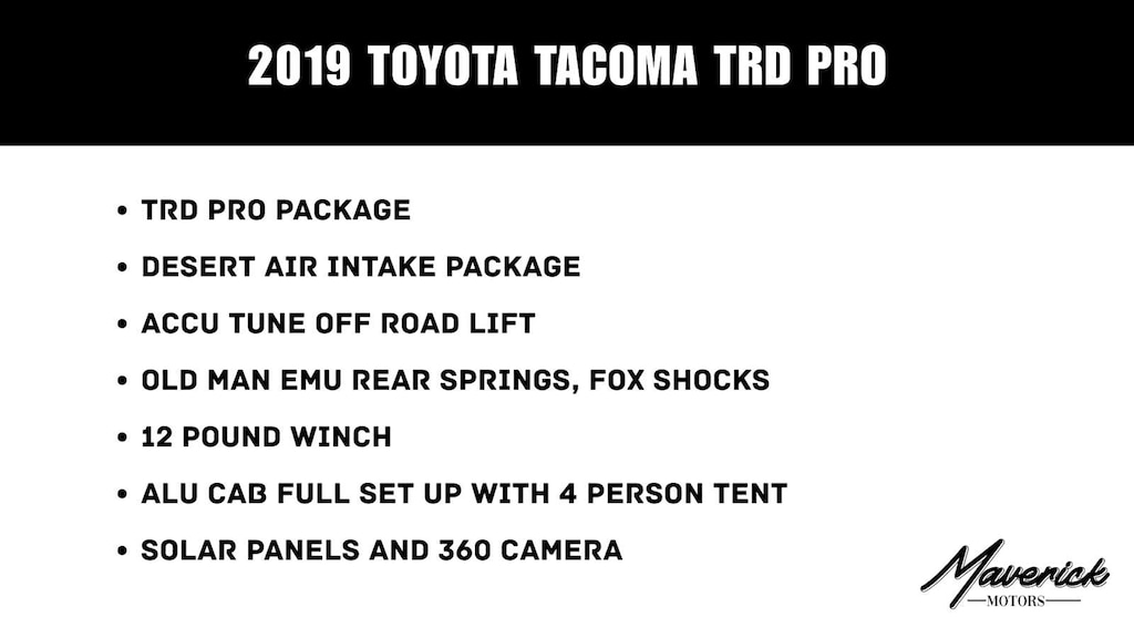 Used 2019 Toyota Tacoma TRD Pro Double Cab 5 Bed V6 AT (Natl) Truck