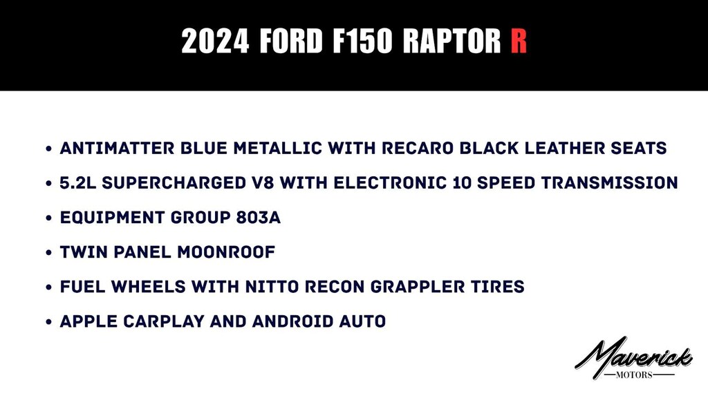 Used 2024 Ford F-150 Raptor 4WD Supercrew 5.5 Box Truck