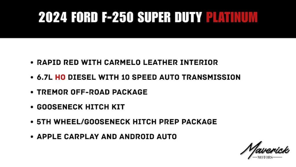 Used 2024 Ford Super Duty F-250 Pickup Platinum 4WD Crew Cab 6.75 Box Truck