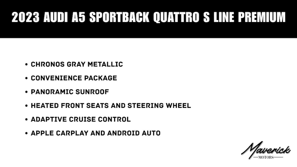 Used 2023 Audi A5 Sportback S Line Premium Sedan