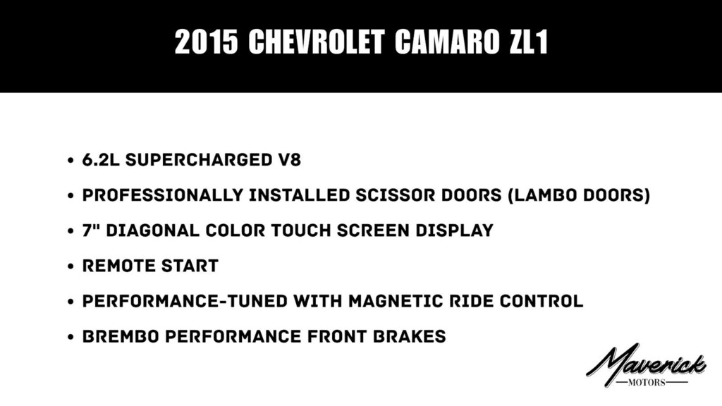 Used 2015 Chevrolet Camaro ZL1 Coupe