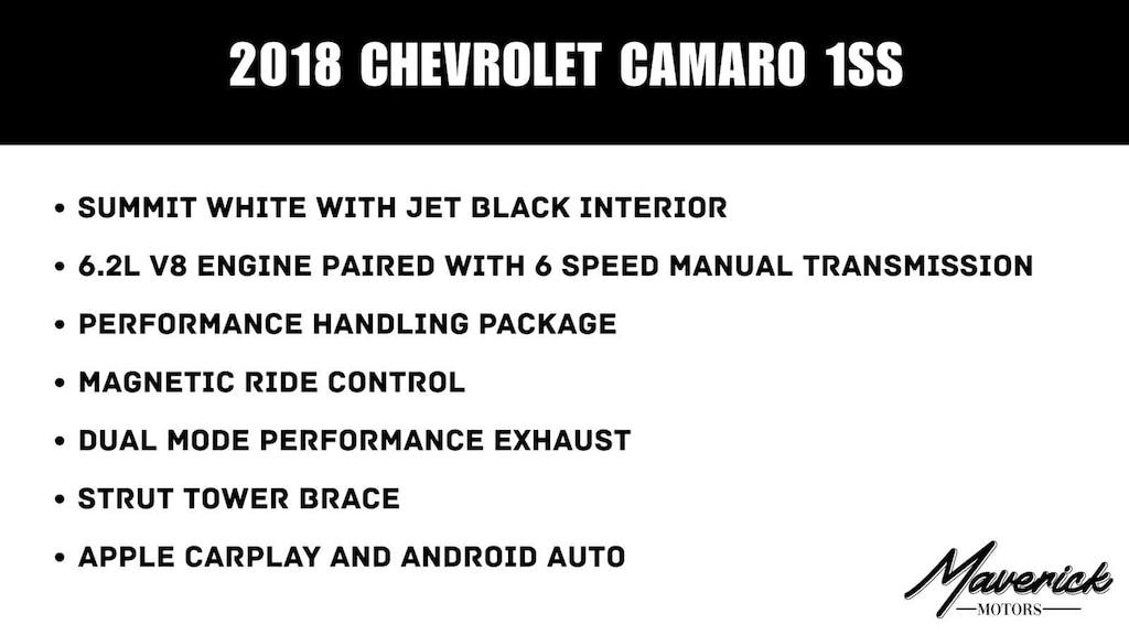 Used 2018 Chevrolet Camaro 1SS Coupe