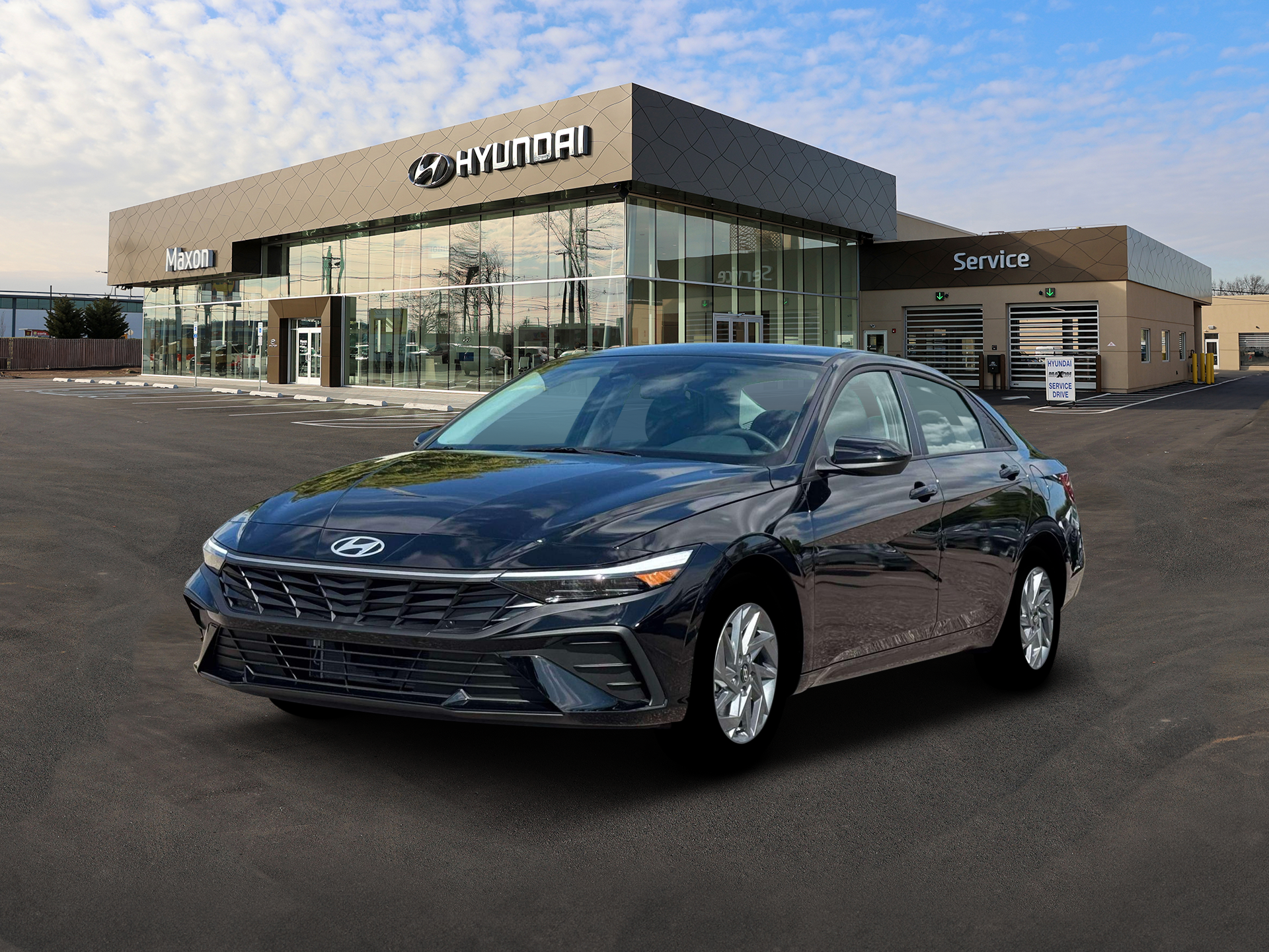 New 2026 Hyundai Elantra Hybrid Blue Sedan