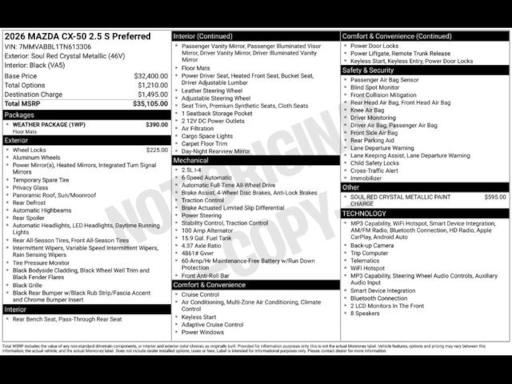 New 2026 Mazda CX-50 2.5 S Preferred AWD Sport Utility
