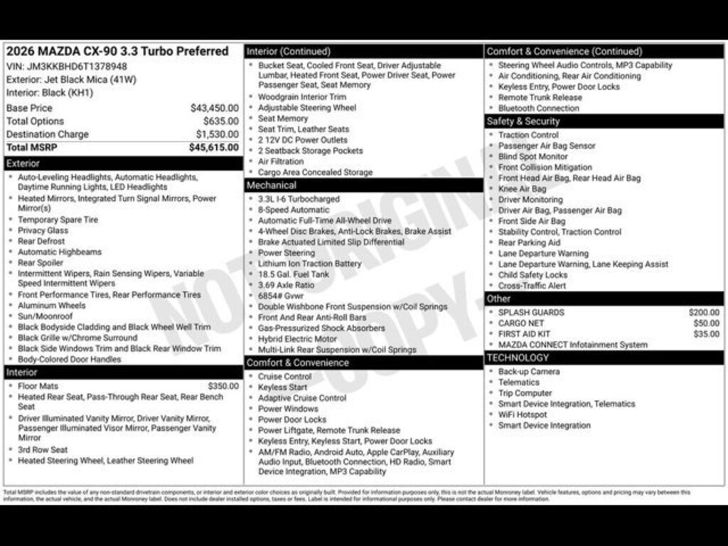 New 2026 Mazda CX-90 3.3 Turbo Preferred AWD Sport Utility