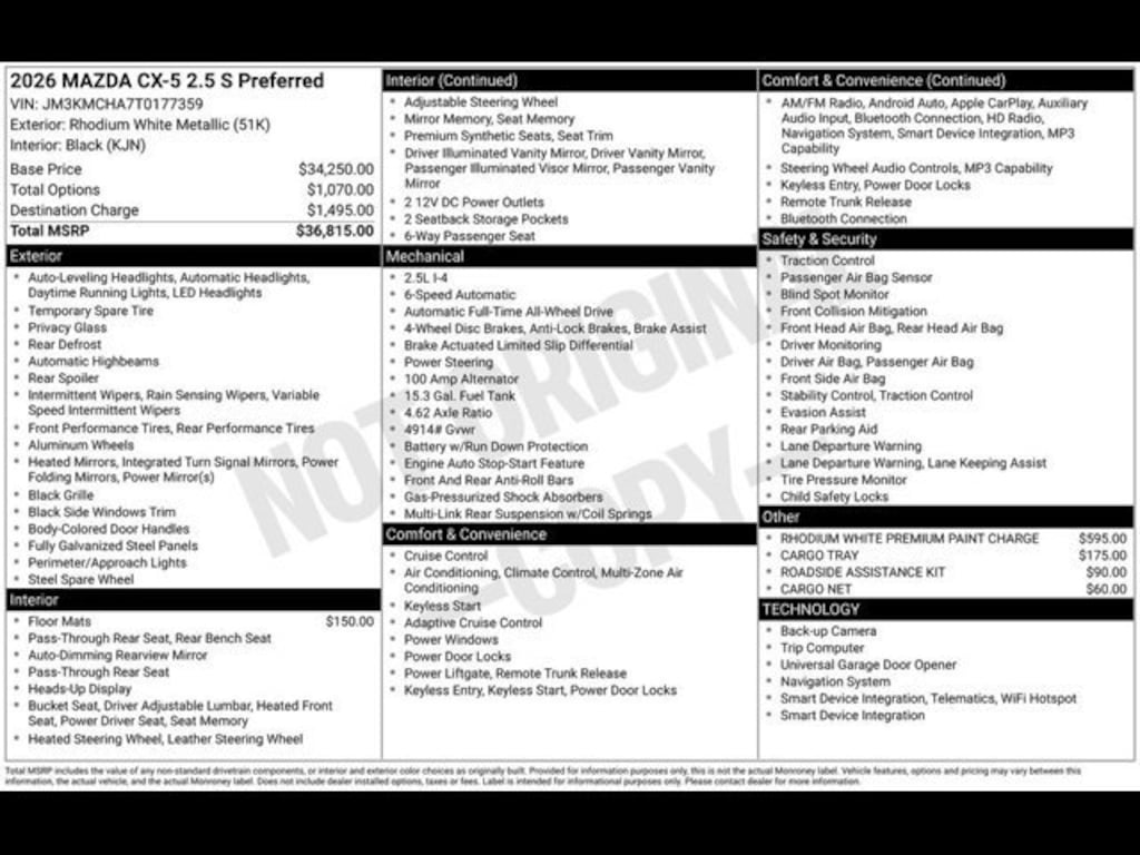 New 2026 Mazda CX-5 2.5 S Preferred AWD Sport Utility
