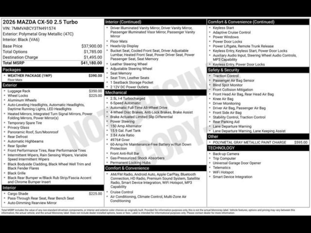 New 2026 Mazda CX-50 2.5 Turbo AWD Sport Utility