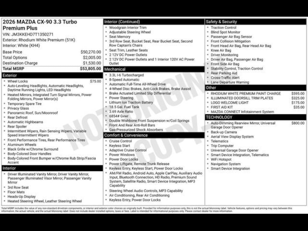 New 2026 Mazda CX-90 3.3 Turbo Premium Plus AWD Sport Utility