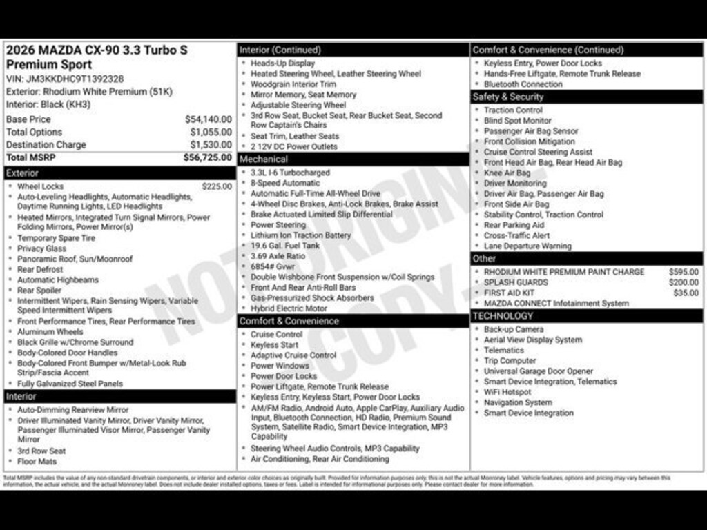 New 2026 Mazda CX-90 3.3 Turbo S Premium Sport AWD Sport Utility