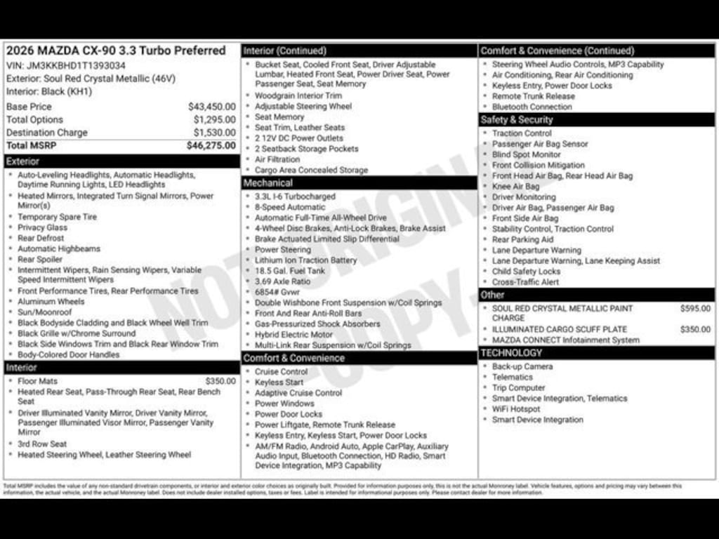 New 2026 Mazda CX-90 3.3 Turbo Preferred AWD Sport Utility