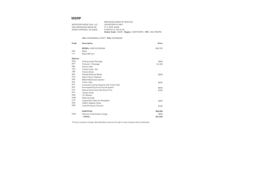 Certified 2020 Mercedes-Benz GLE 350 4MATIC SUV