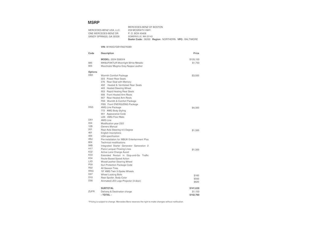 Certified 2024 Mercedes-Benz S-Class S 580 4MATIC Sedan