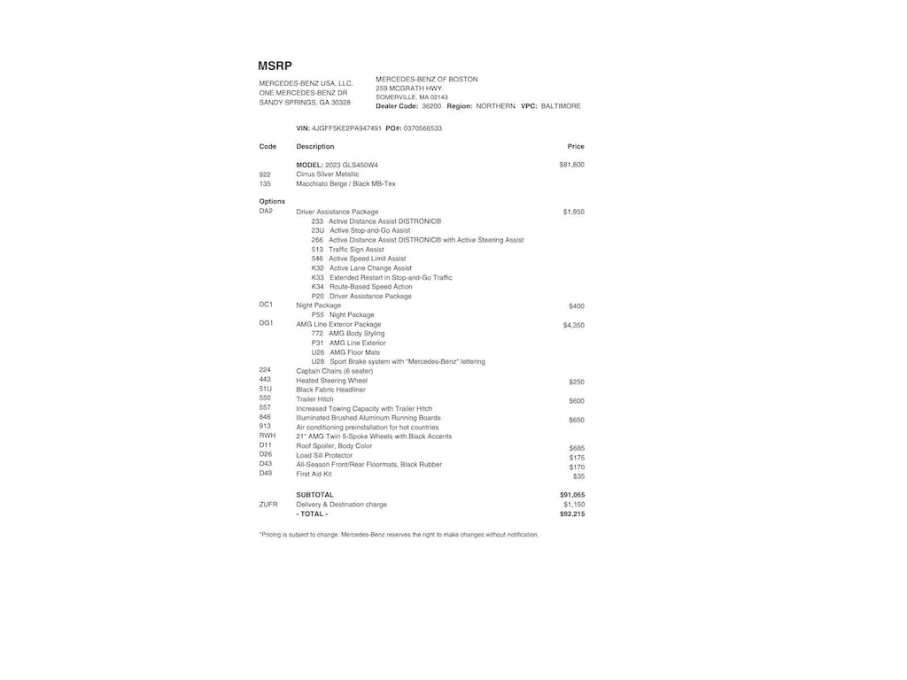 Certified 2023 Mercedes-Benz GLS 450 4MATIC SUV