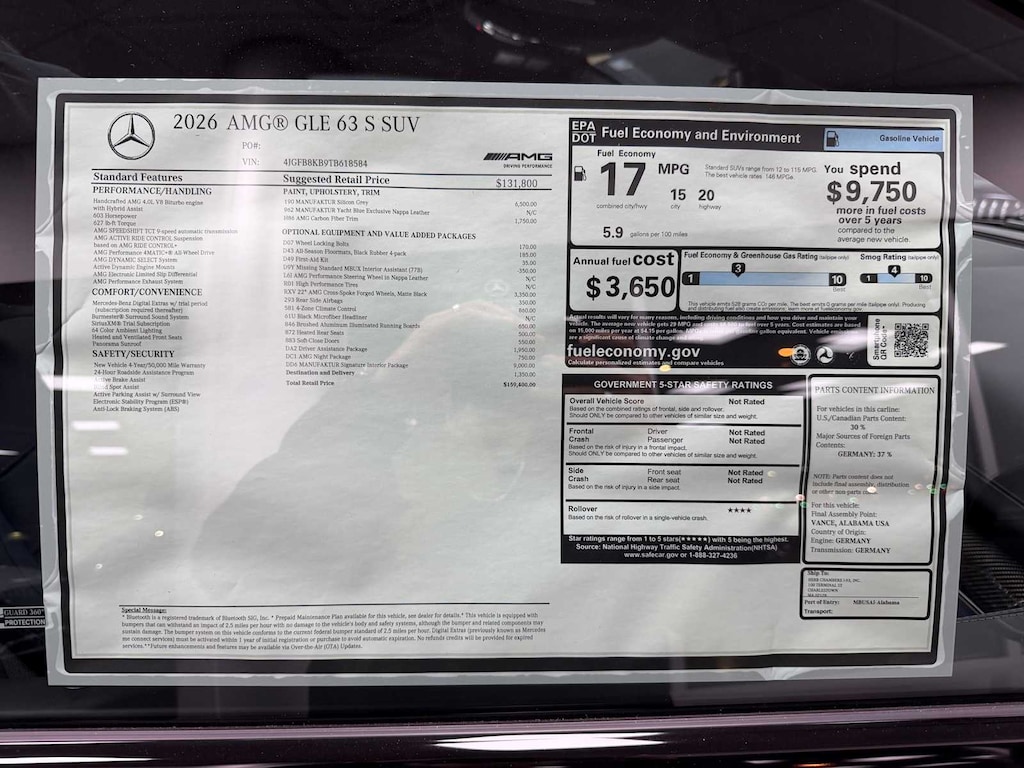 New 2026 Mercedes-Benz AMG GLE 63 S 4MATIC SUV