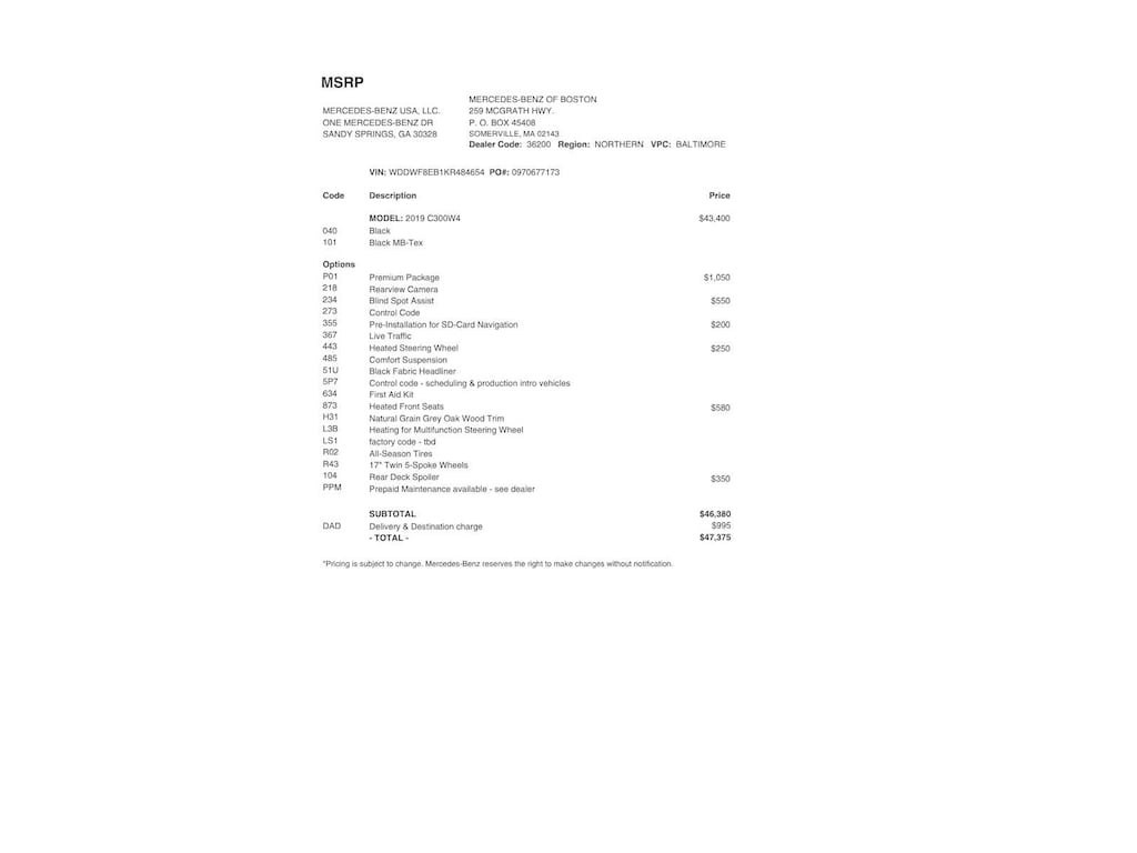 Used 2019 Mercedes-Benz C-Class C 300 4MATIC Sedan