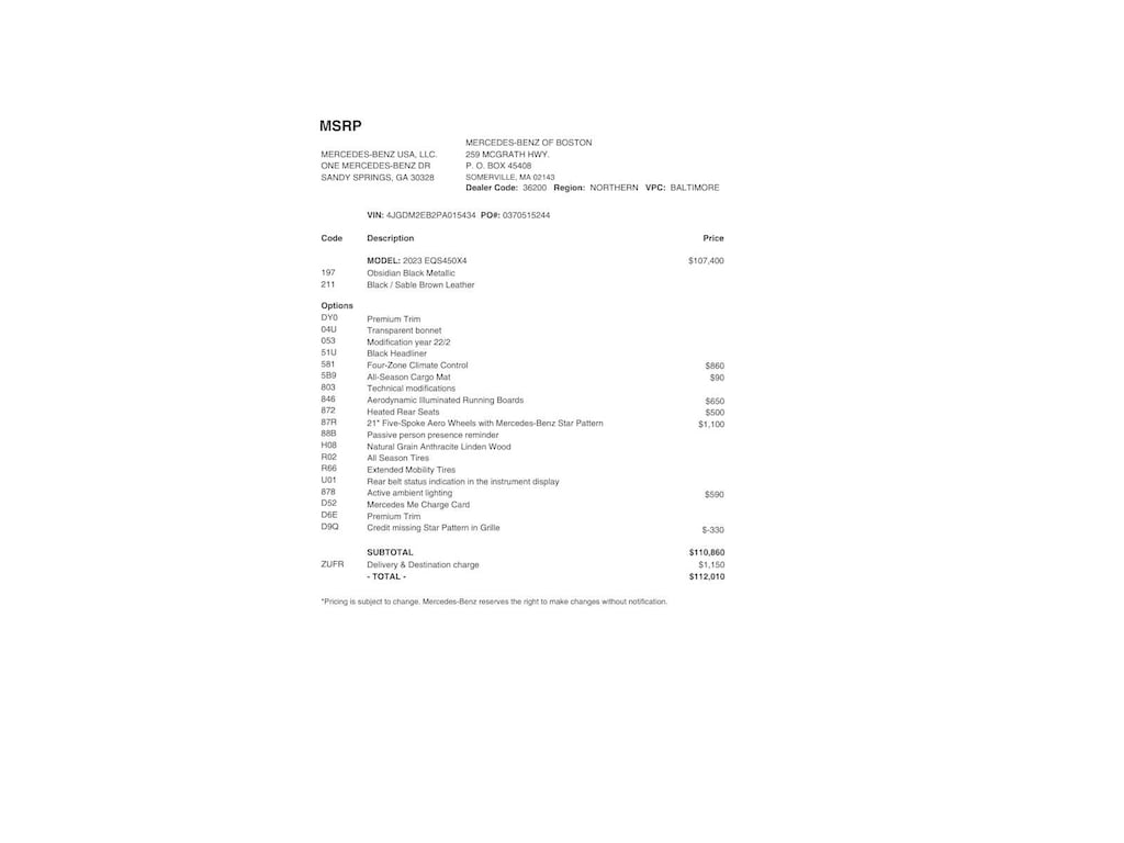 Certified 2023 Mercedes-Benz EQS 450 4MATIC SUV