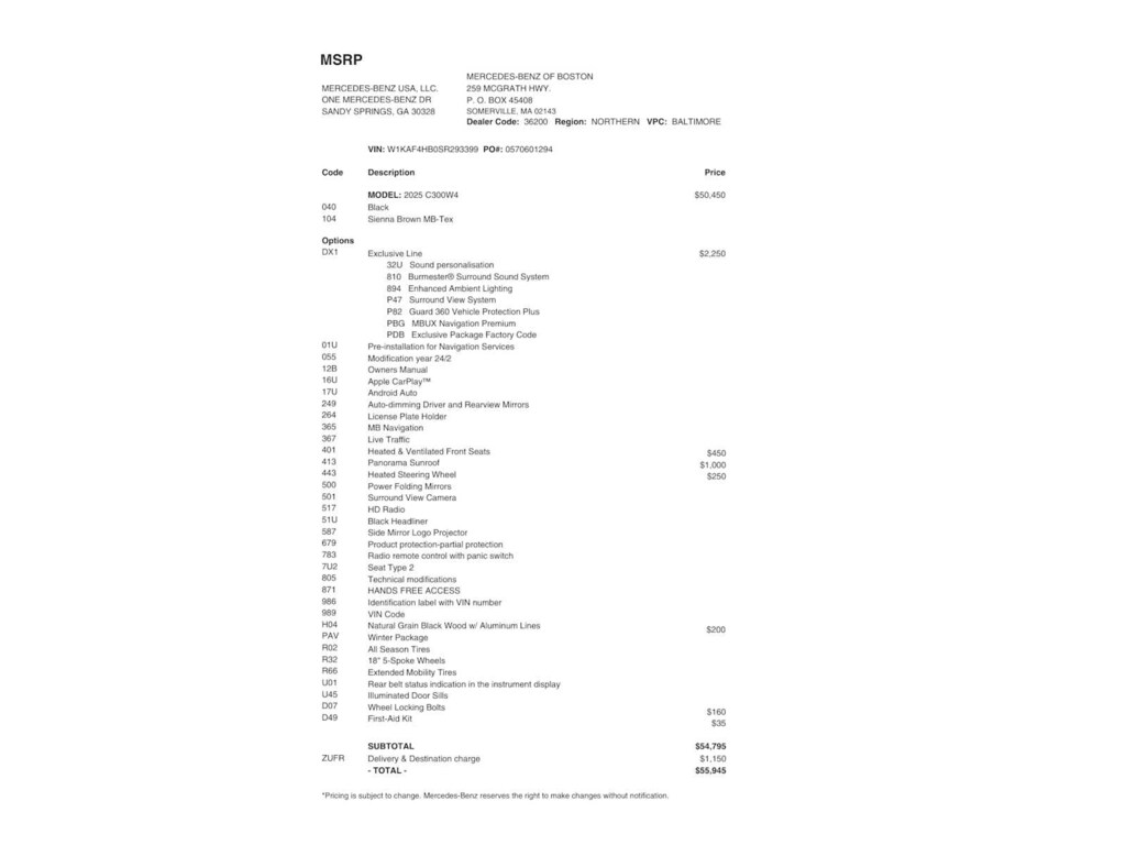 Certified 2025 Mercedes-Benz C-Class C 300 4MATIC Sedan