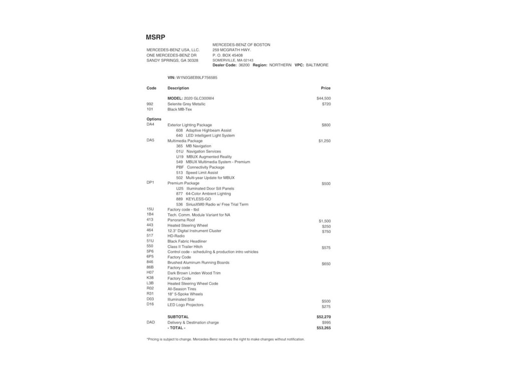 Certified 2020 Mercedes-Benz GLC 300 4MATIC SUV