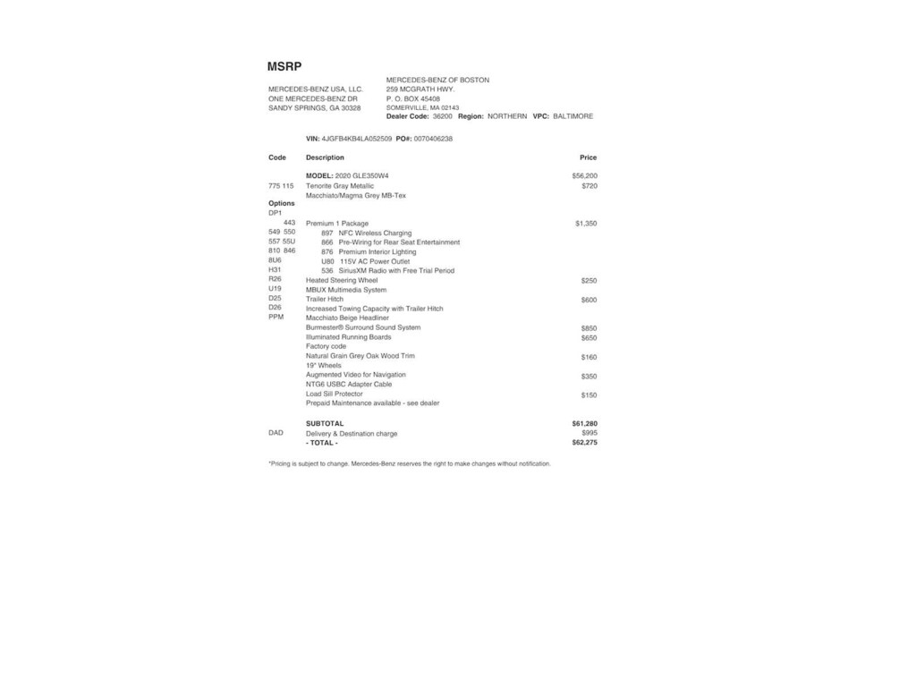 Certified 2020 Mercedes-Benz GLE 350 4MATIC SUV