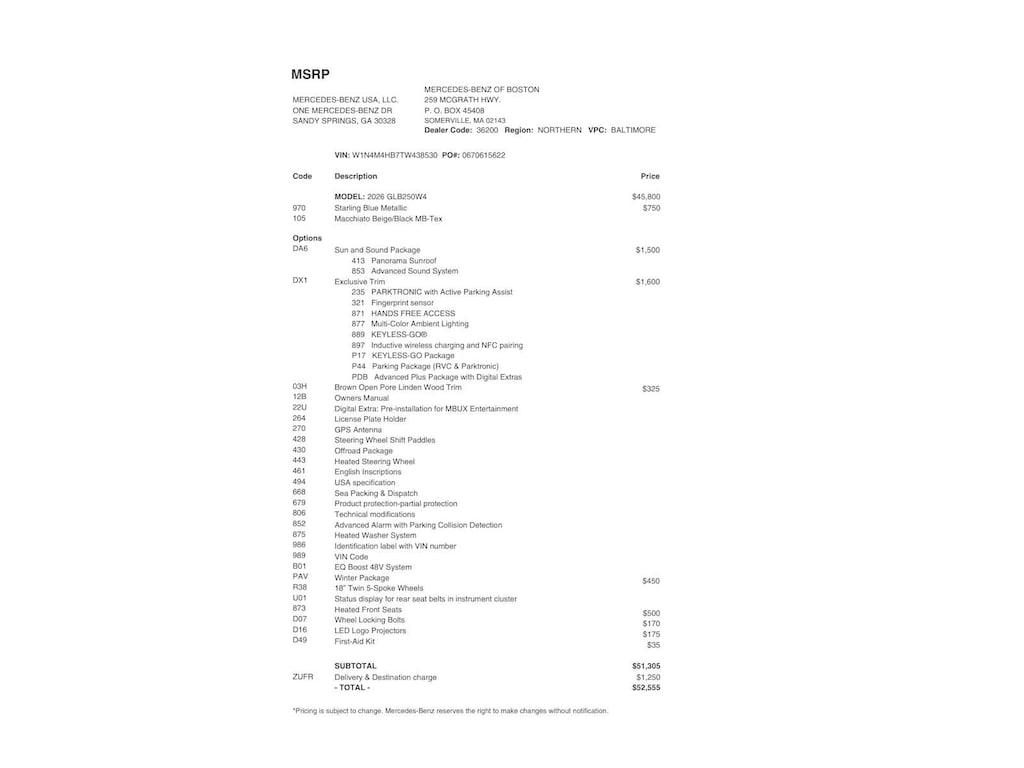 Certified 2026 Mercedes-Benz GLB 250 4MATIC SUV