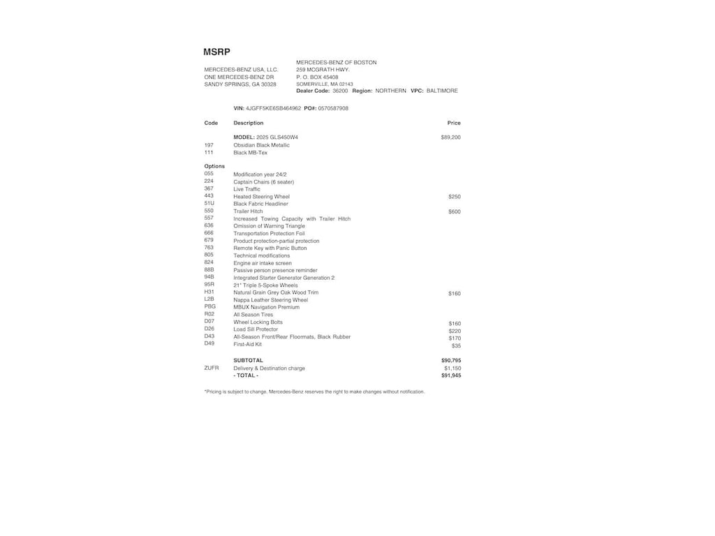 Certified 2025 Mercedes-Benz GLS 450 4MATIC SUV