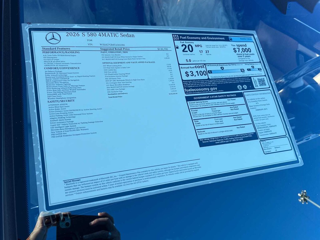 New 2026 Mercedes-Benz S-Class 4MATIC Sedan