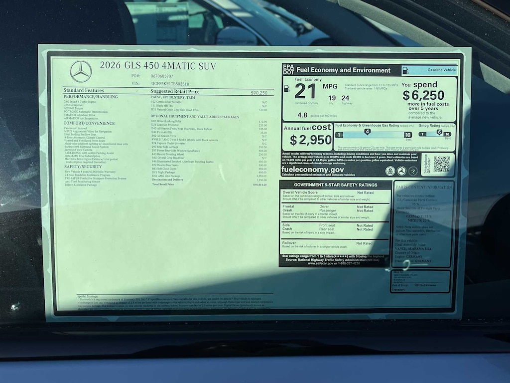 New 2026 Mercedes-Benz GLS 450 4MATIC SUV