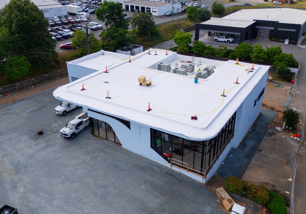 The new Mercedes-Benz of Charlottesville showroom mid construction